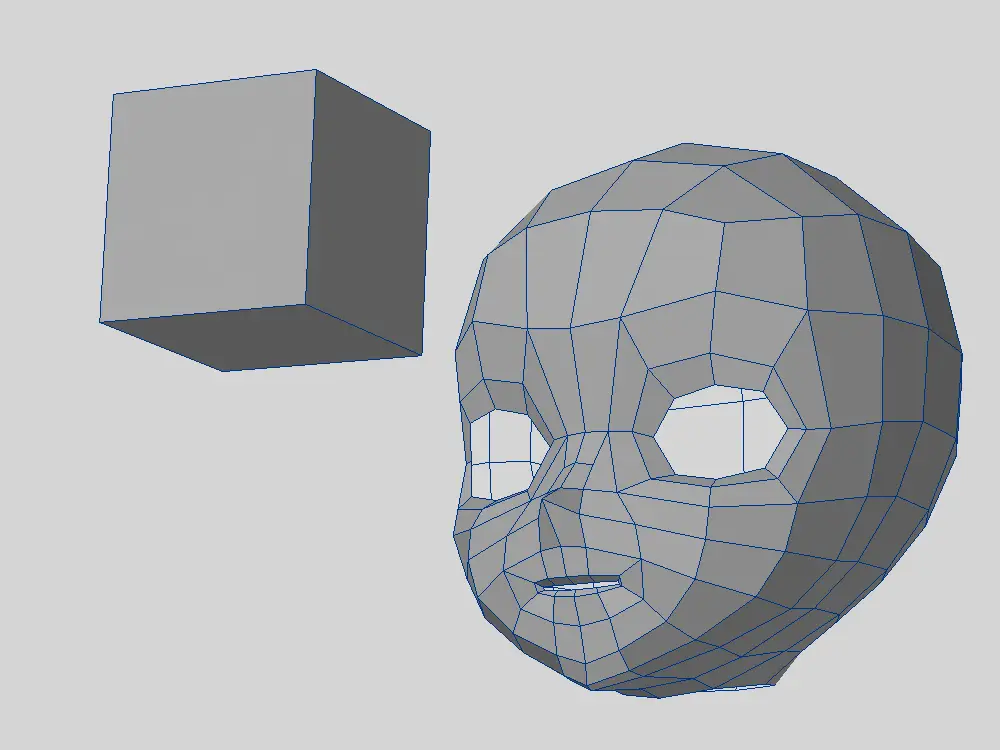 ボックスからモデリングした頭