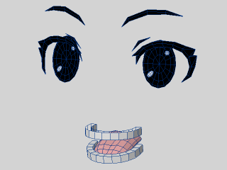 目と口のモデリングを基本的な方法で作ってみる